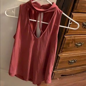 mauve criss-cross tank